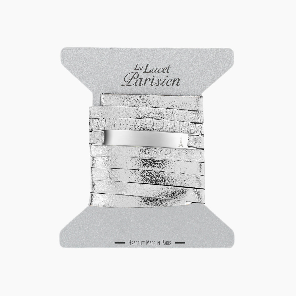 Bracelet personnalisable en cuir argent