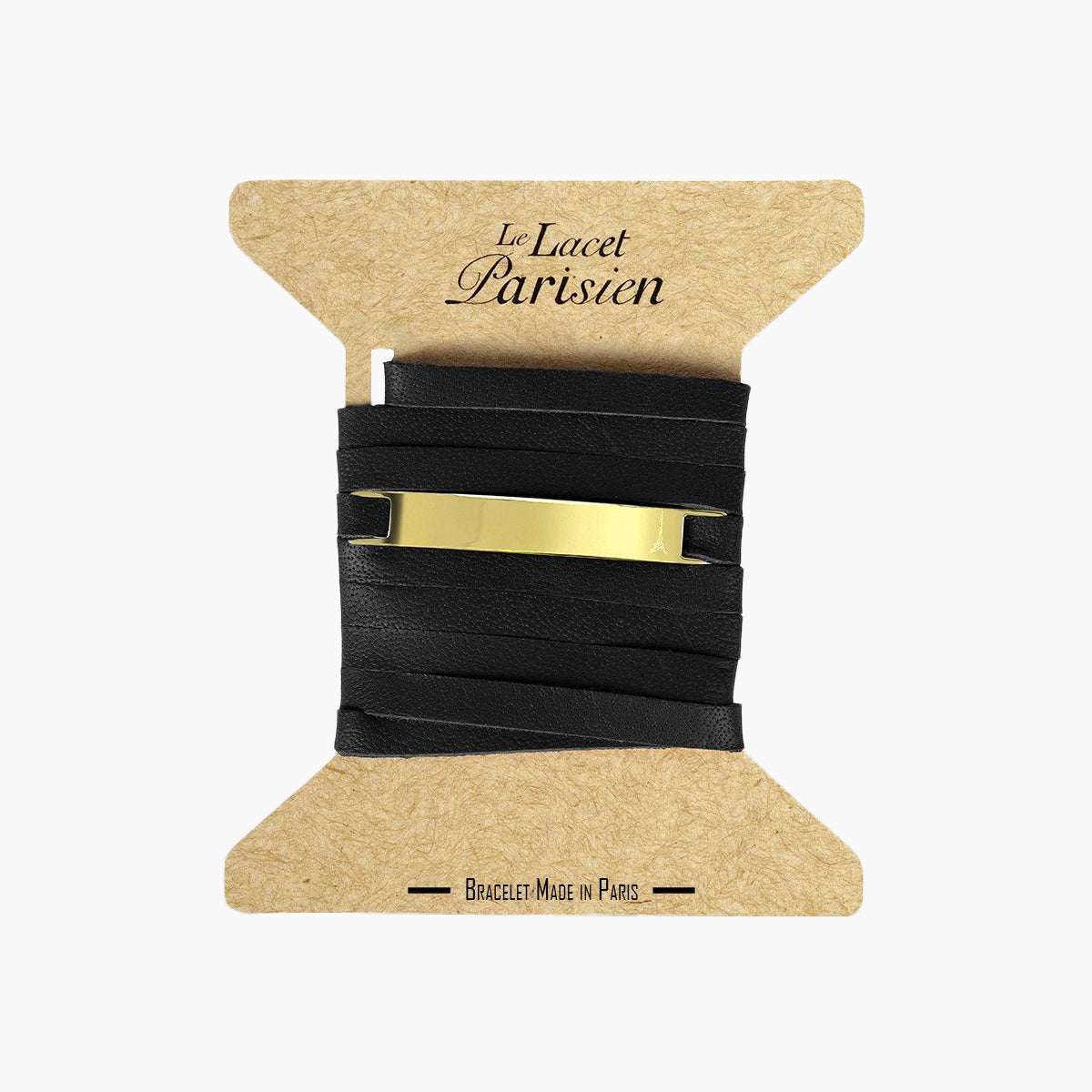 bracelet homme personnalisable or cuir noir