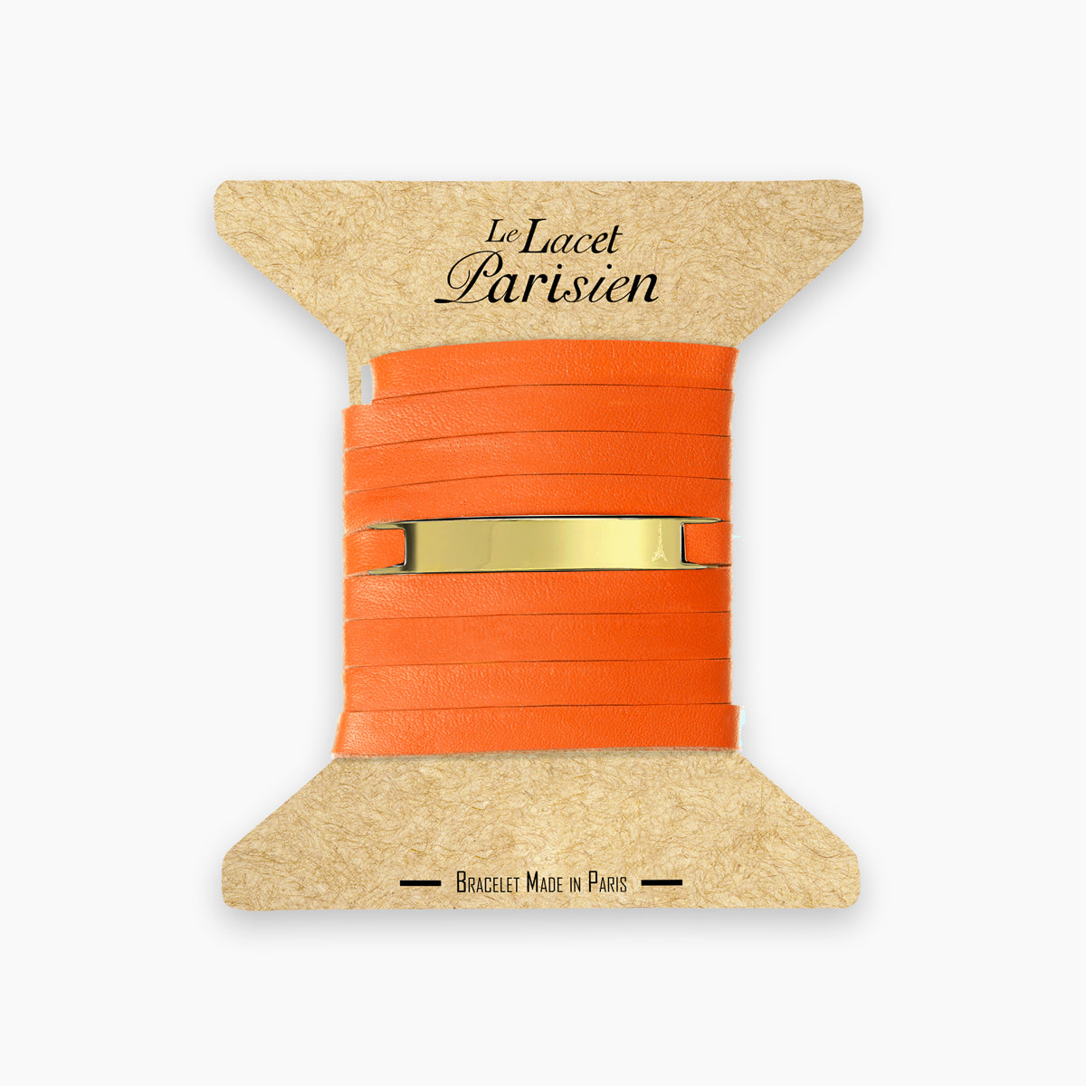 bracelet homme personnalisable or cuir orange