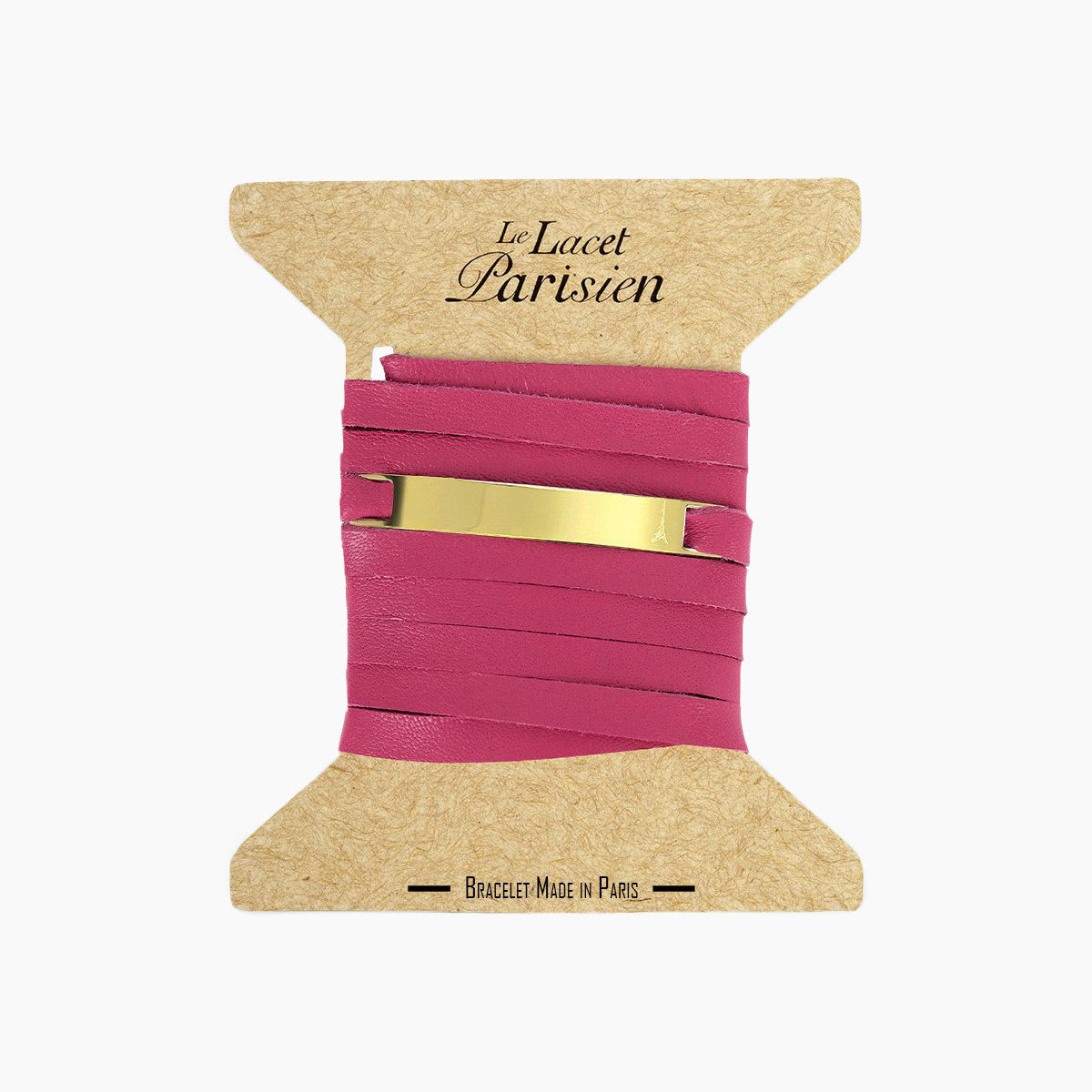 bracelet personnalisé cuir rose or