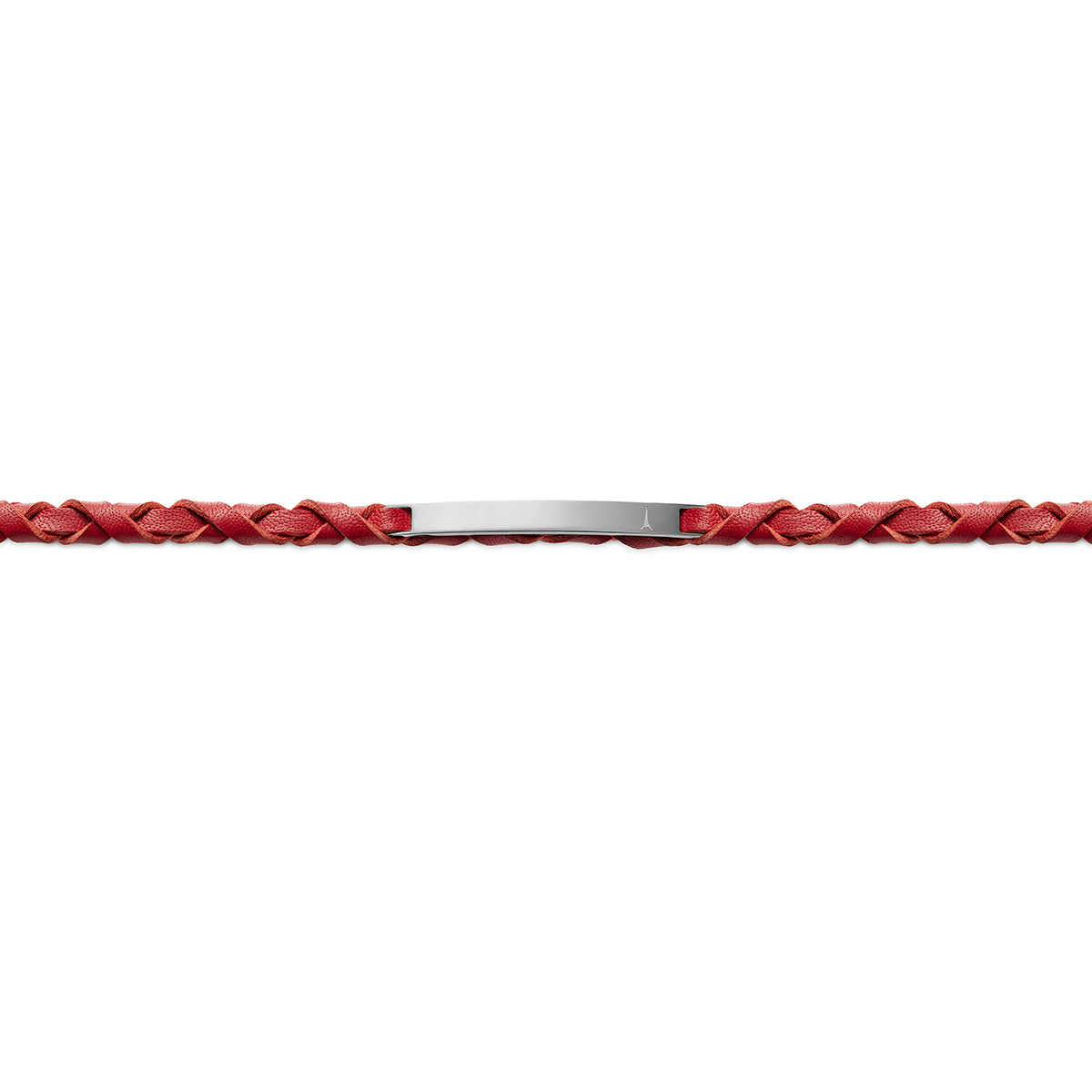 Bracelet cuir tressé rouge
