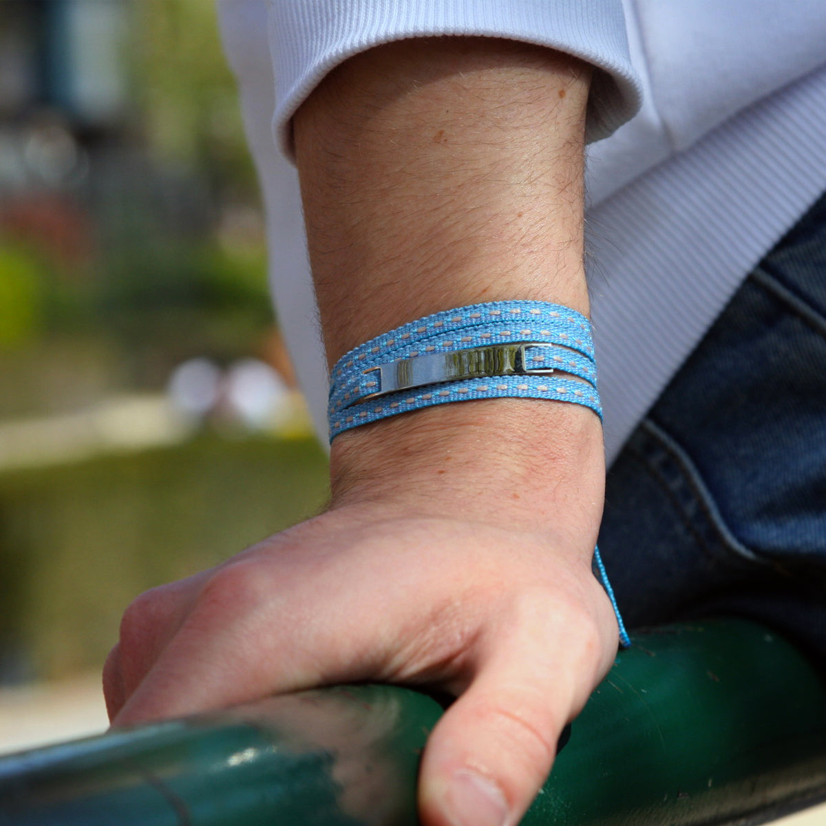 Blue cord bracelet