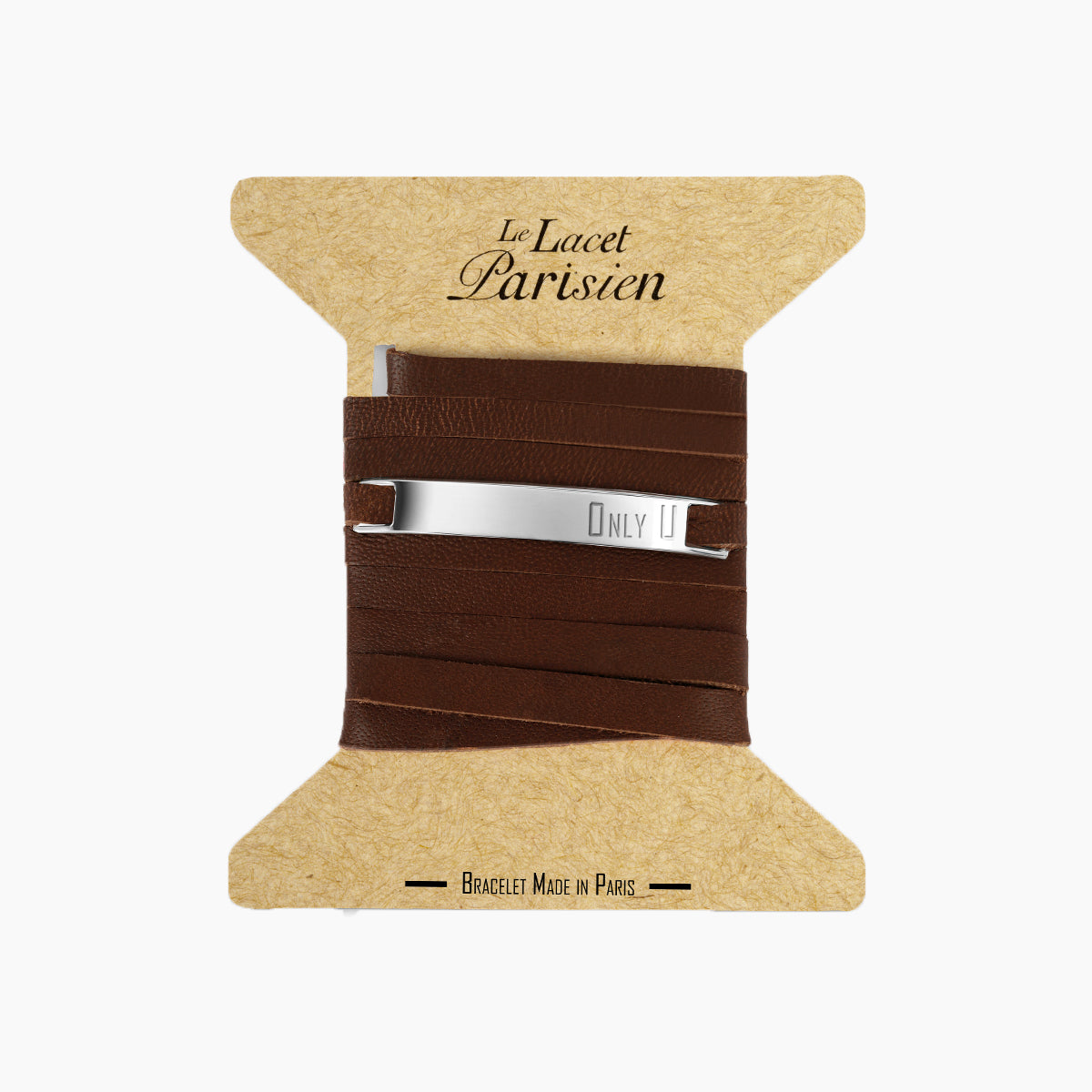 bracelet message ONLY U marron