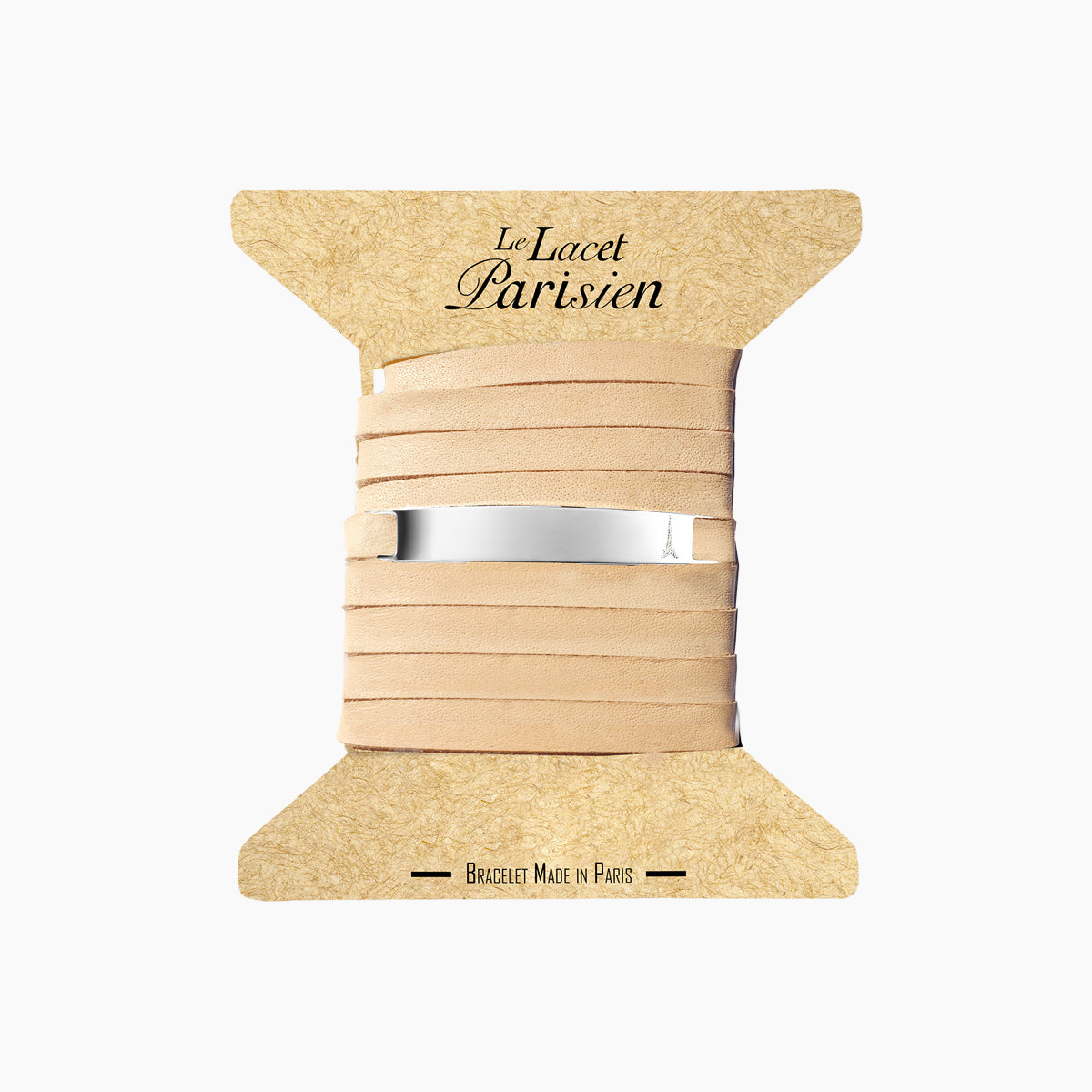 Bracelet personnalisable en cuir naturel et argent