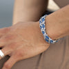 bracelet double tour bleu lacet parisien