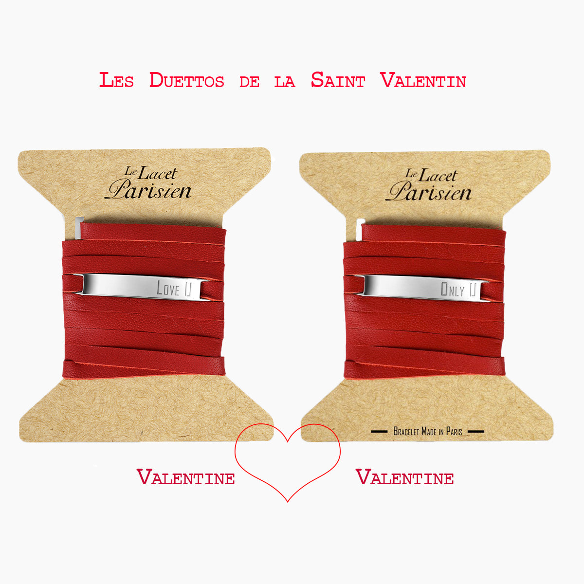 Bracelet à Message pour couple "Only U & Love U" | LE LACET PARISIEN®