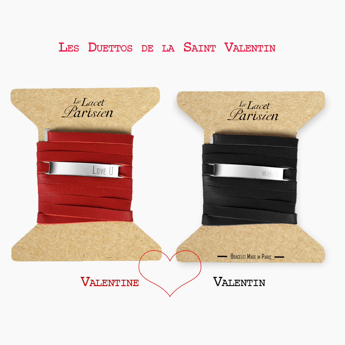 Bracelet duo message "Love U & With U"