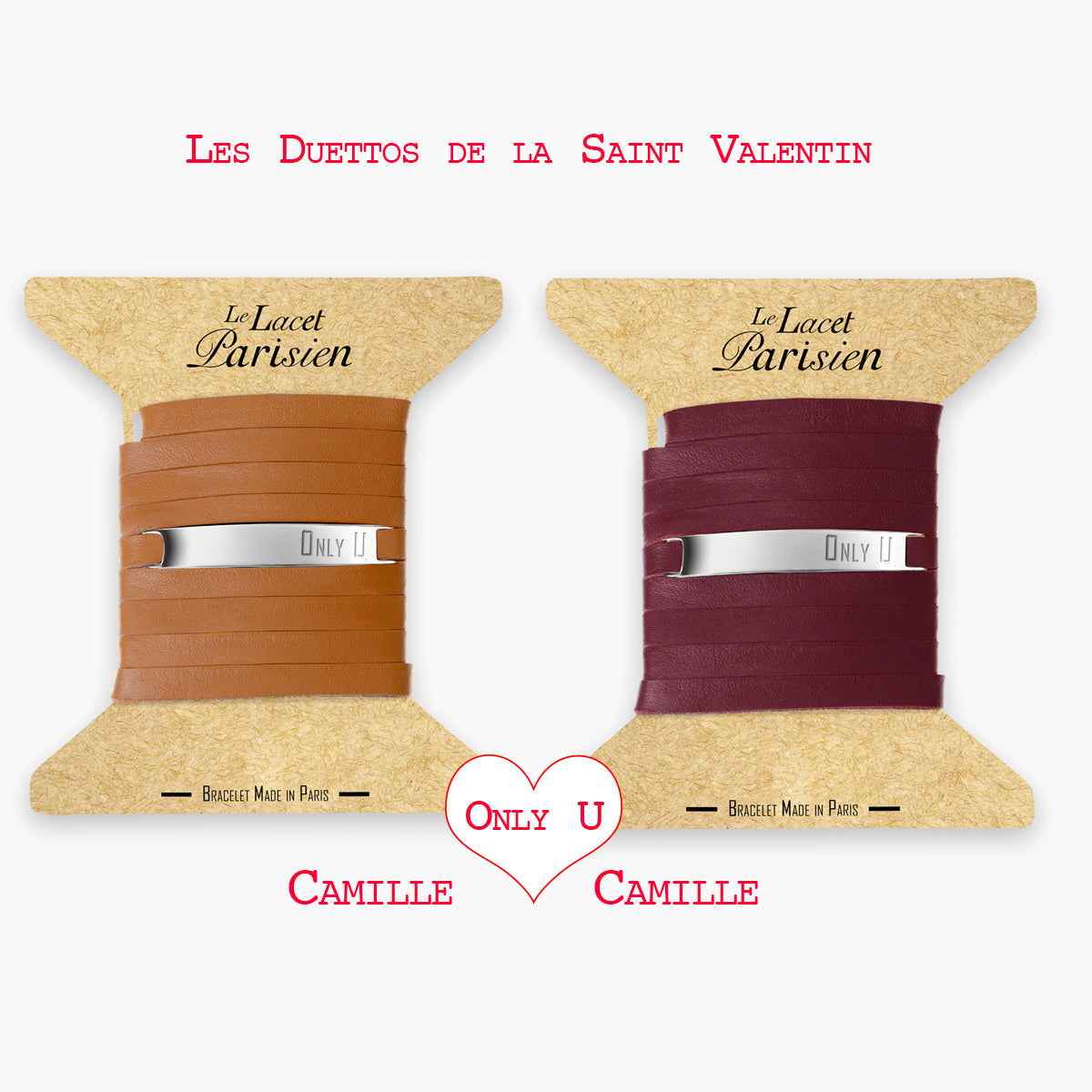 Bracelet duo message "Only U"
