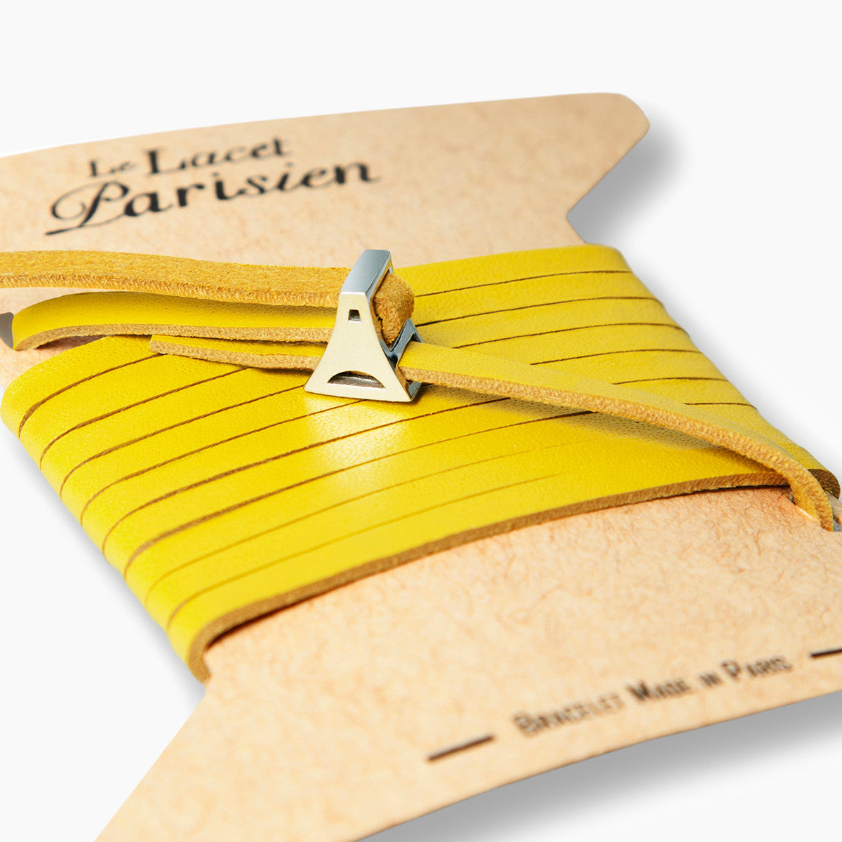 bracelet cuir femme jaune