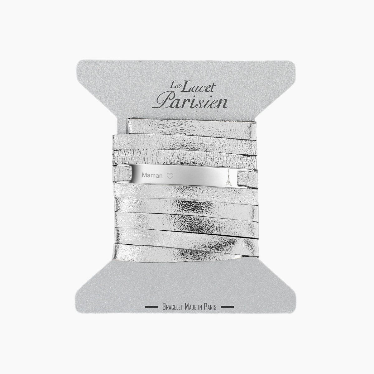 Bracelet MAMAN métallisé argent