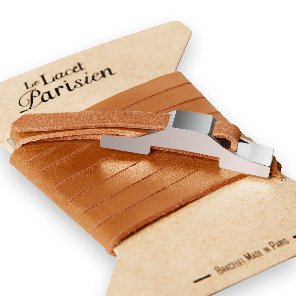 Bracelet cuir camel - Le Gustave