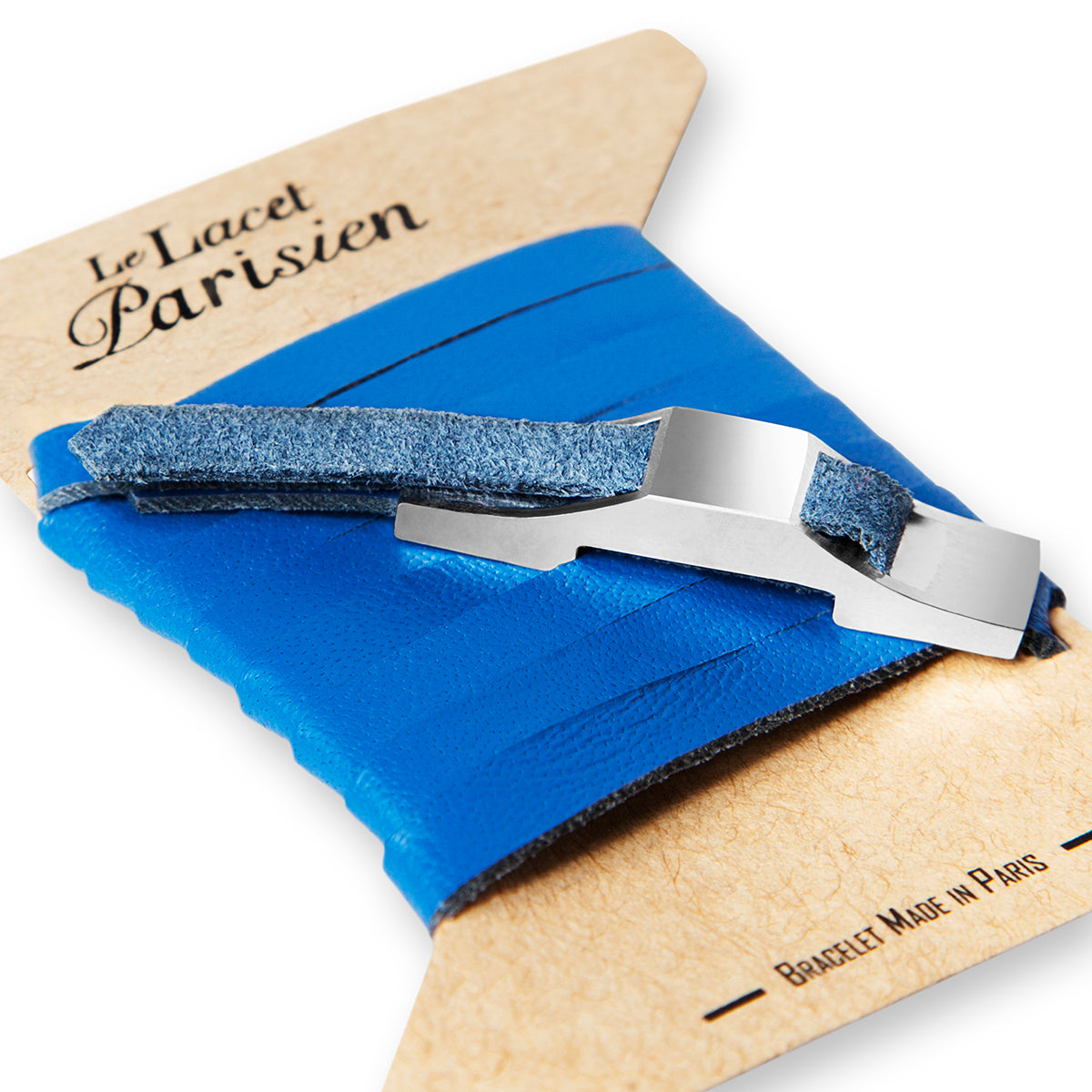 Bracelet cuir homme bleu - Le Gustave
