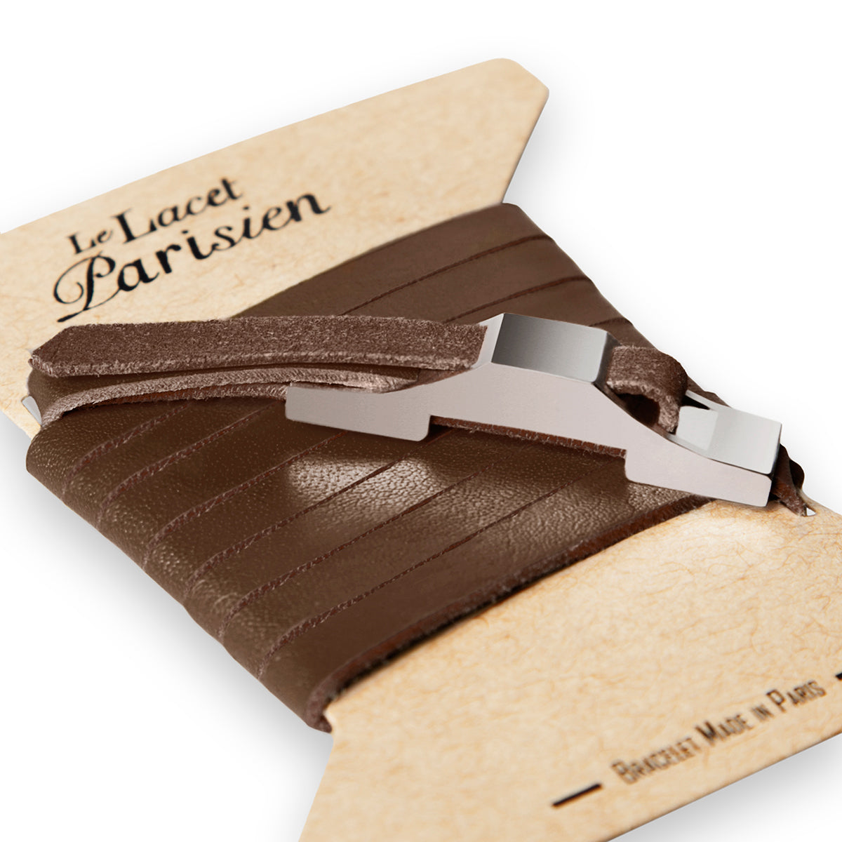 Bracelet cuir homme marron Gustave