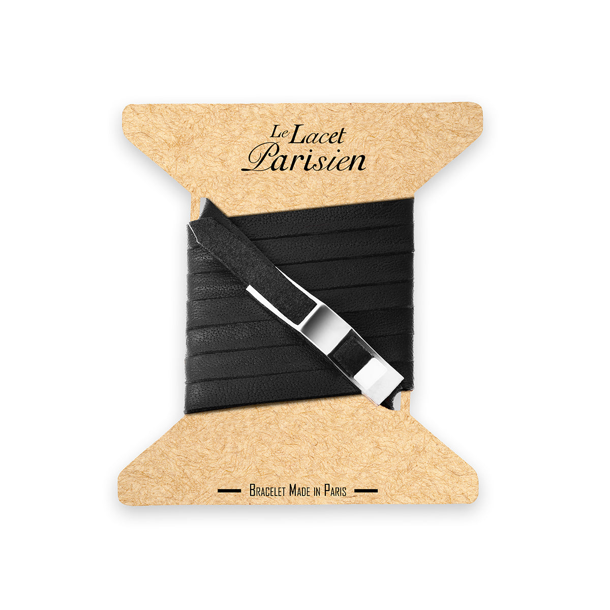 Bracelet cuir homme noir - Le Gustave