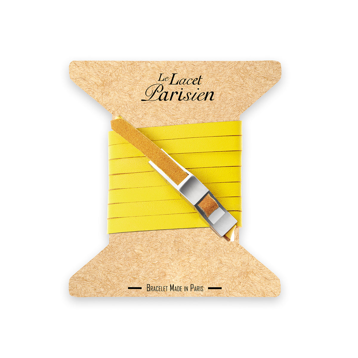 Bracelet cuir jaune - Le Gustave