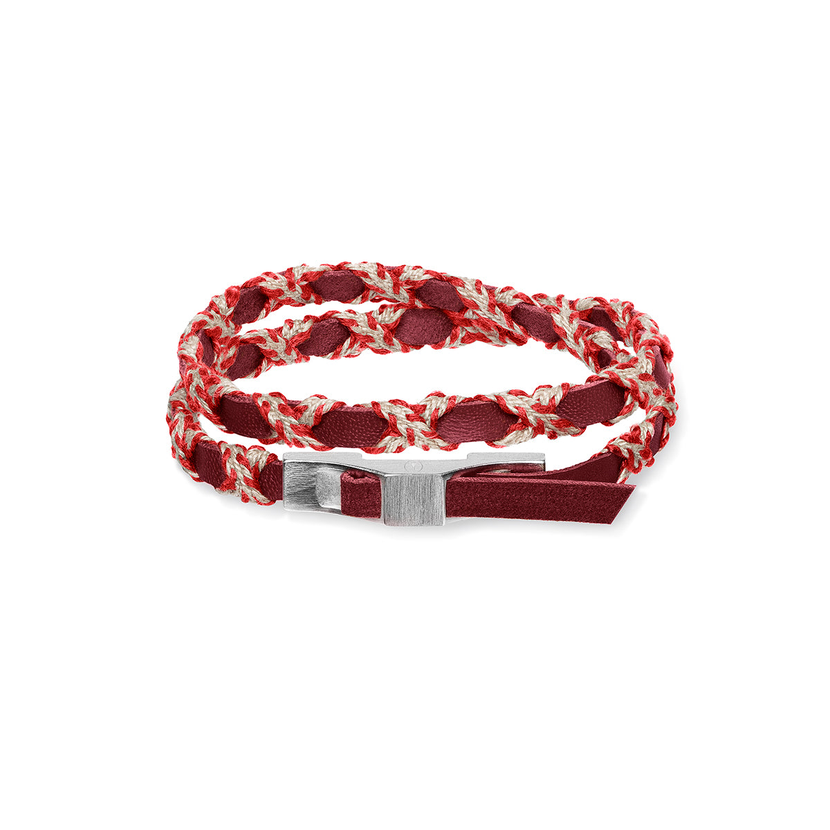 Bracelet homme double tour bordeaux