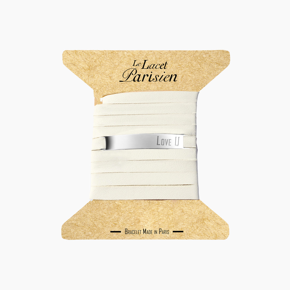 Bracelet message "LOVE U" blanc