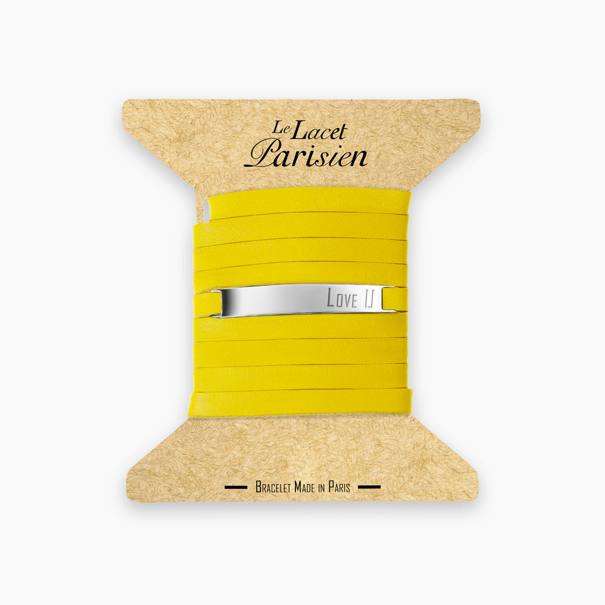 Bracelet message "LOVE U" jaune