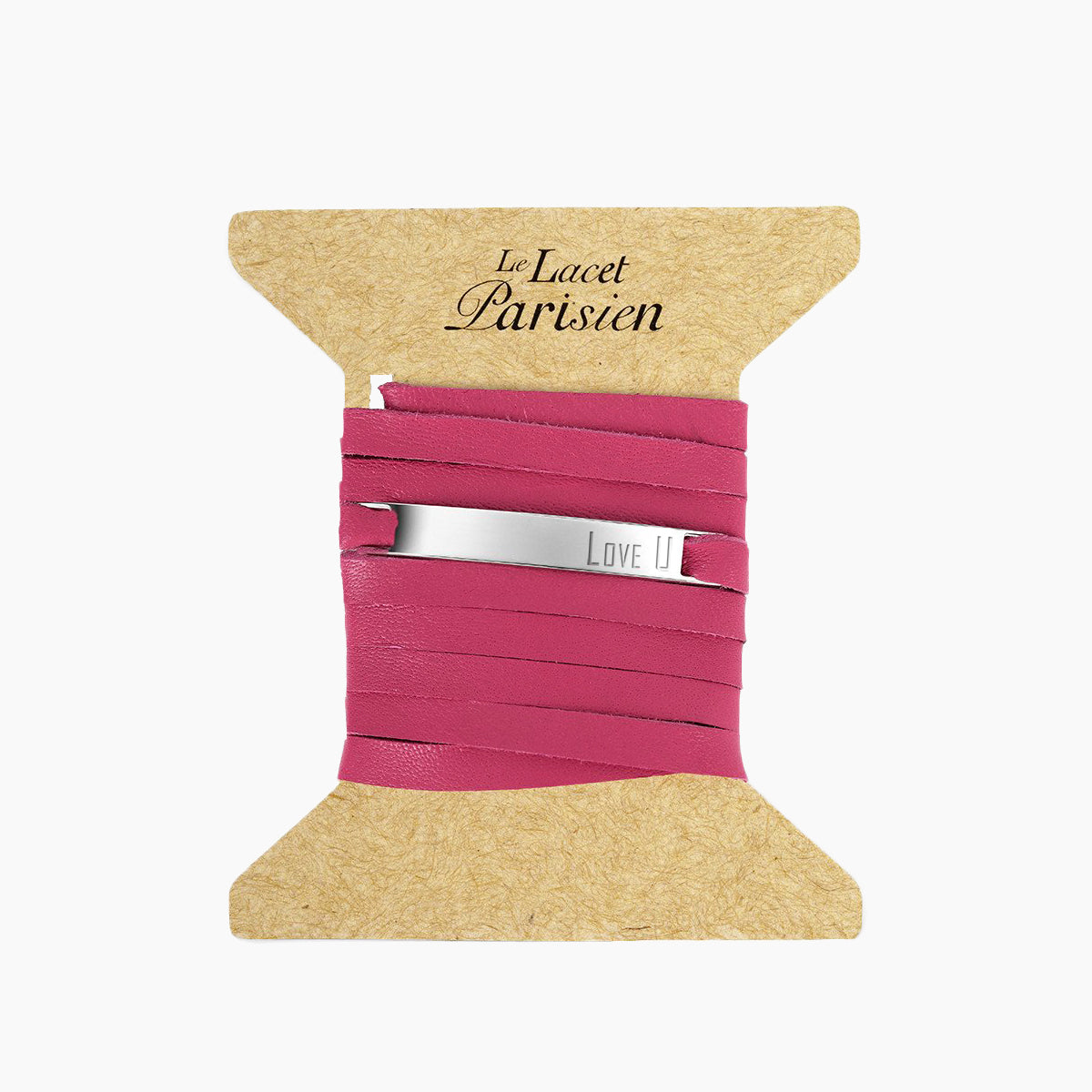 Bracelet message "LOVE U" rose