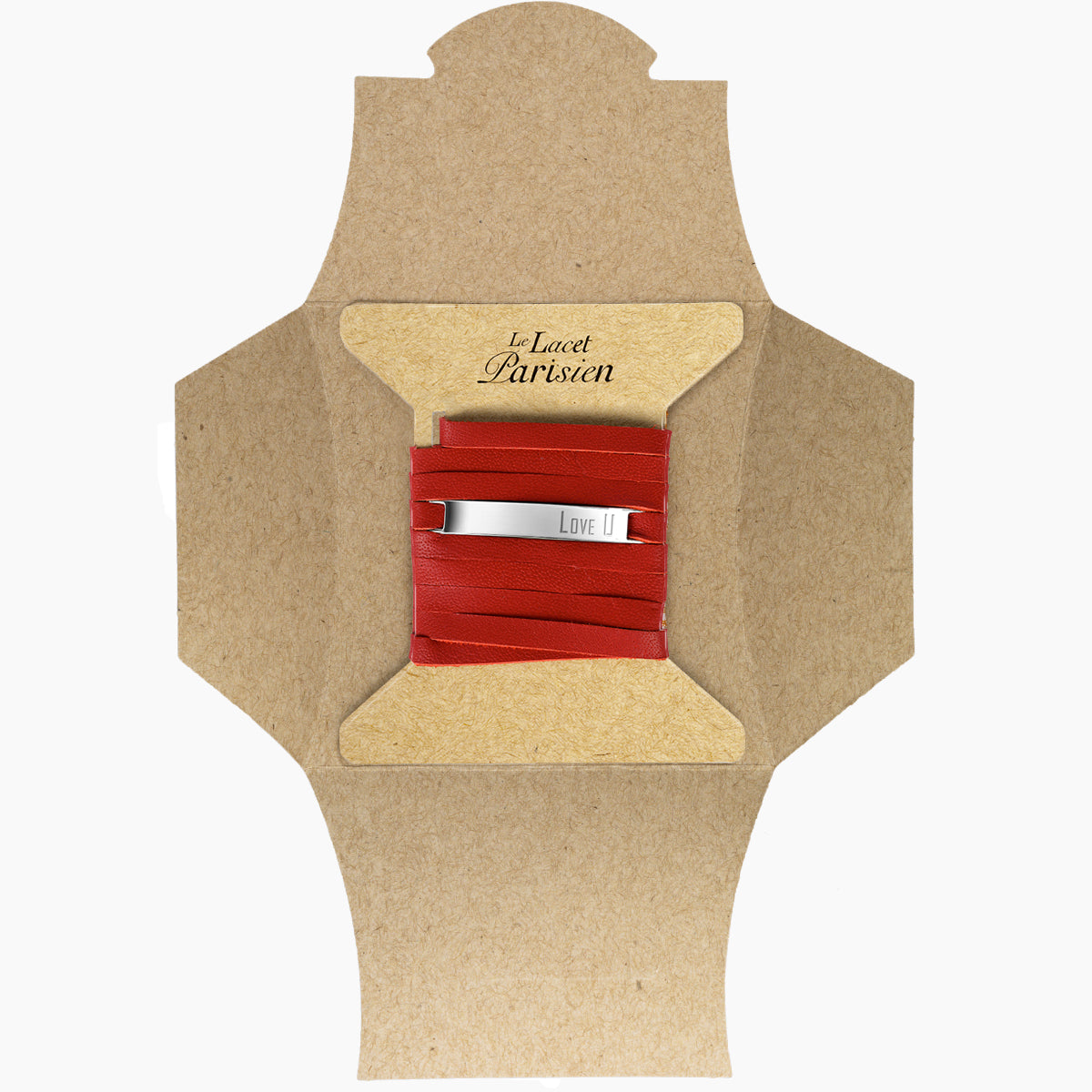 Bracelet message "LOVE U" rouge