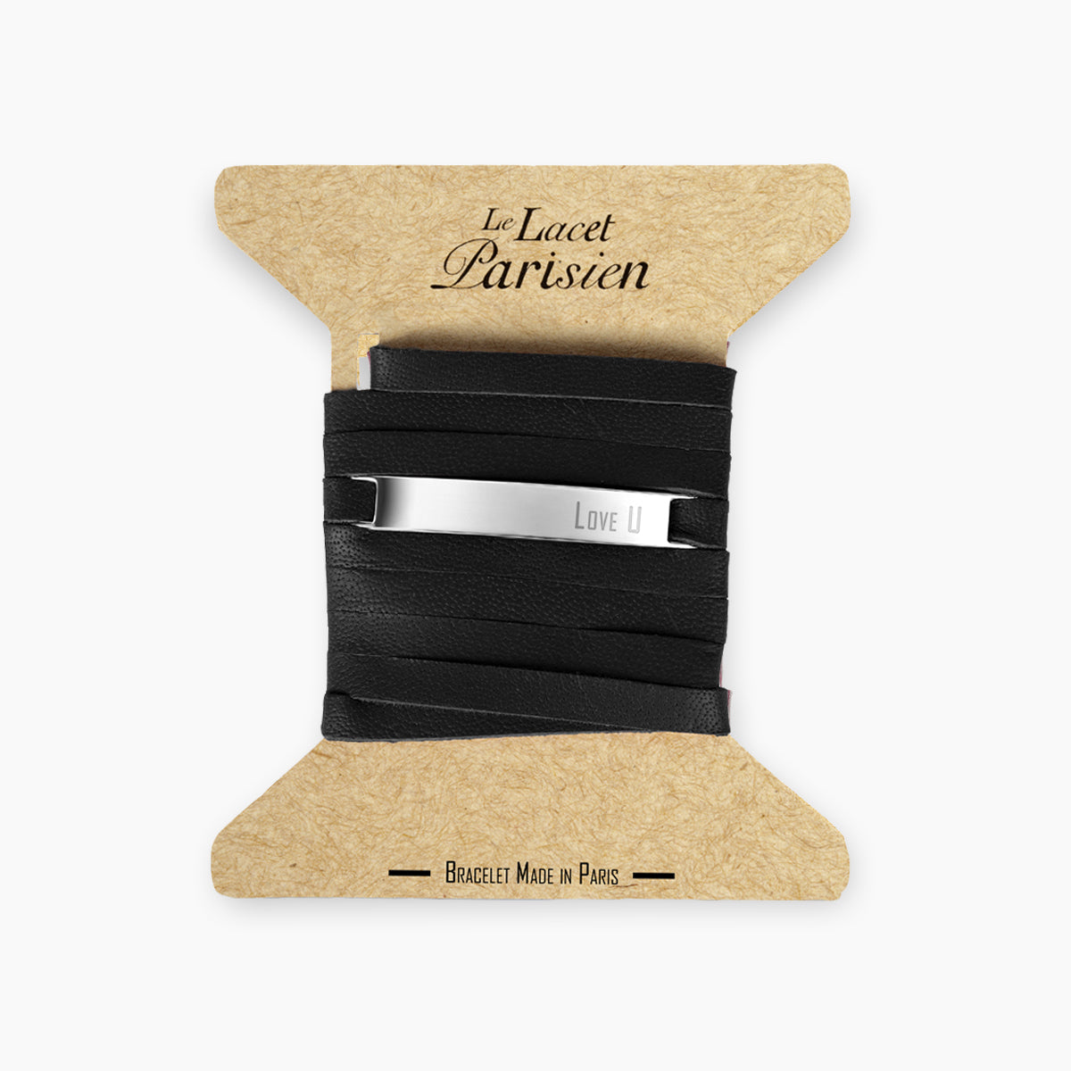 Bracelet message "LOVE U" noir