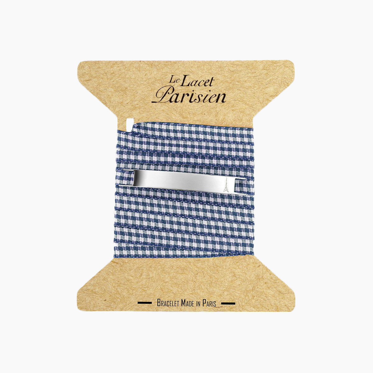 Bracelet fille vichy bleu marine