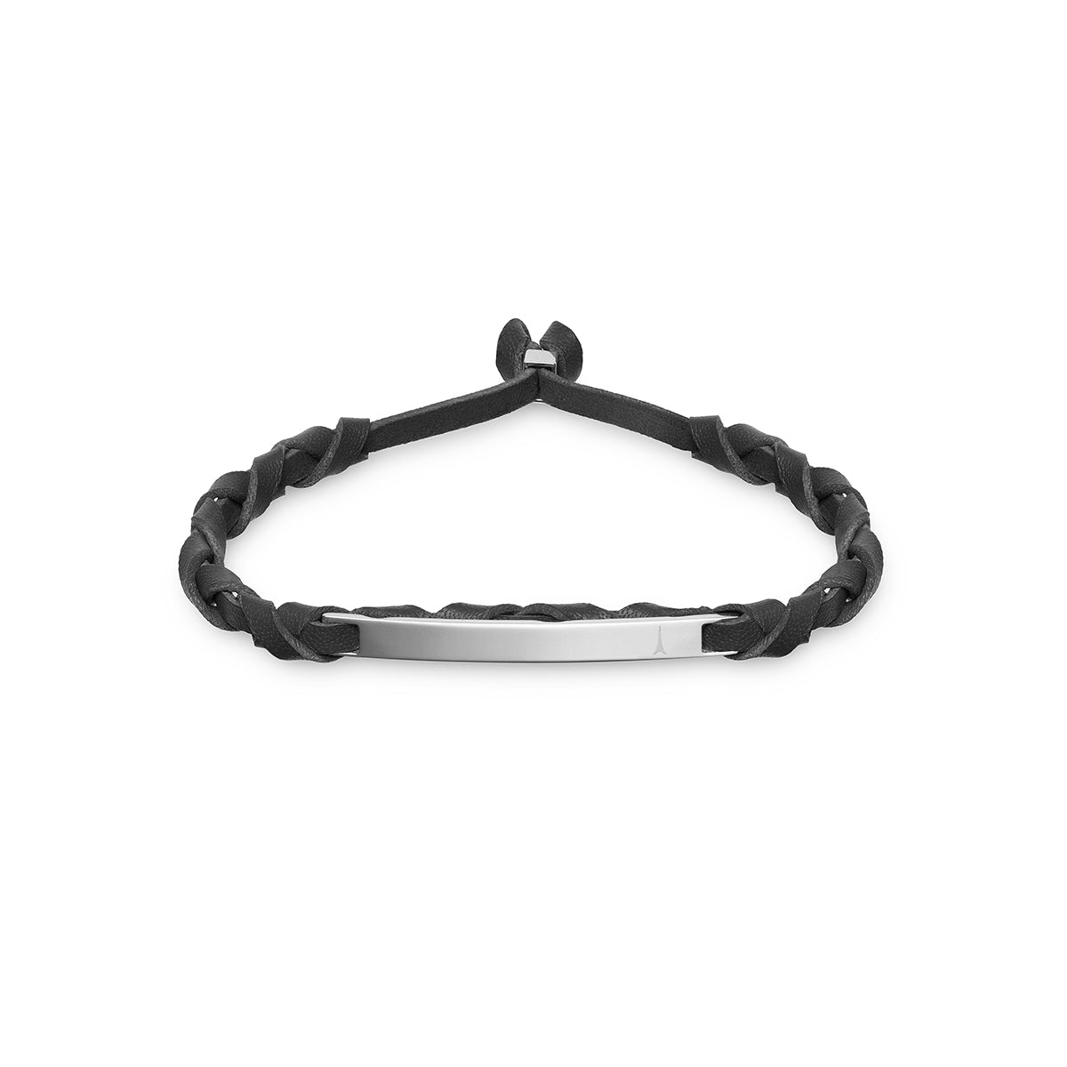 Bracelet tressé cuir noir