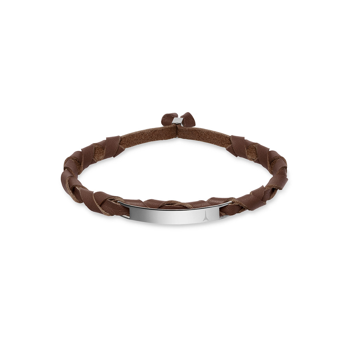 Bracelet tressé cuir marron